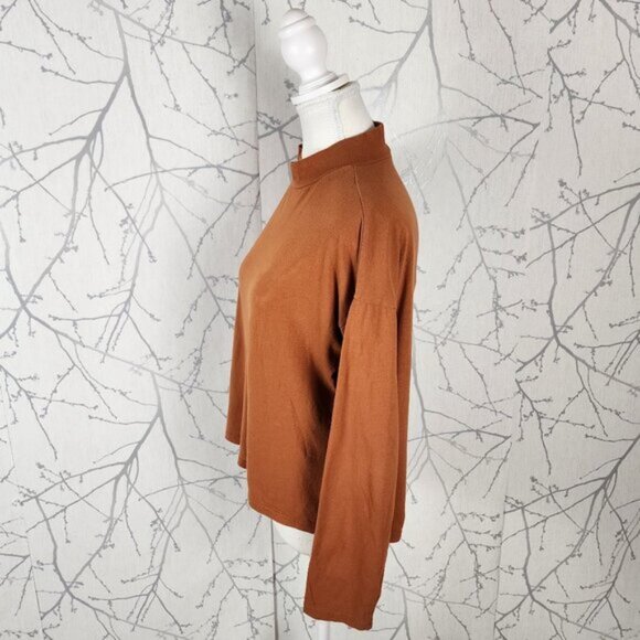 Everlane Orange Cotton Mockneck Long Sleeve Top - Picture 2 of 5